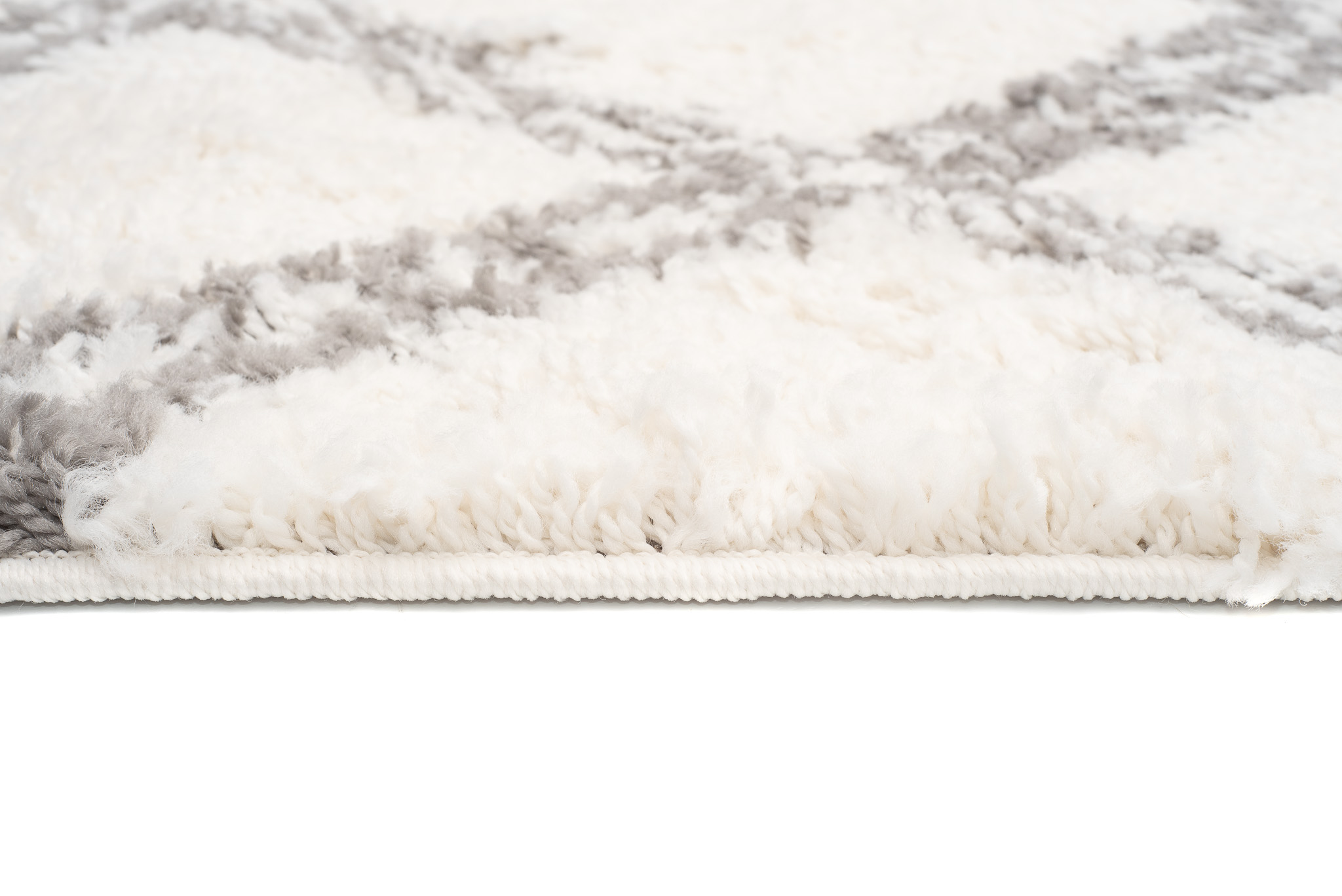 Tappeto Boho con Frange Crema a Scacchiera Shaggy