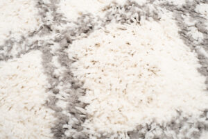 Tappeto Boho con Frange Crema a Scacchiera Shaggy