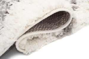 Tappeto Boho con Frange Crema a Scacchiera Shaggy