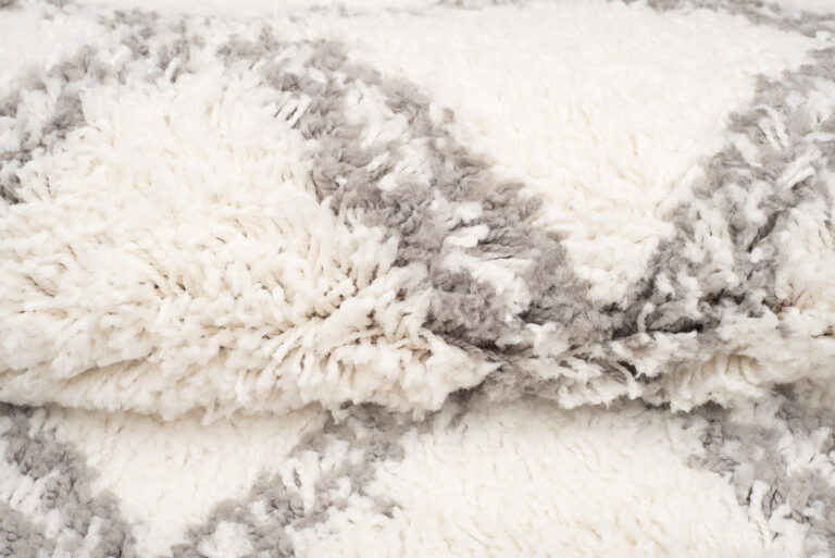 Tappeto Boho con Frange Crema a Scacchiera Shaggy