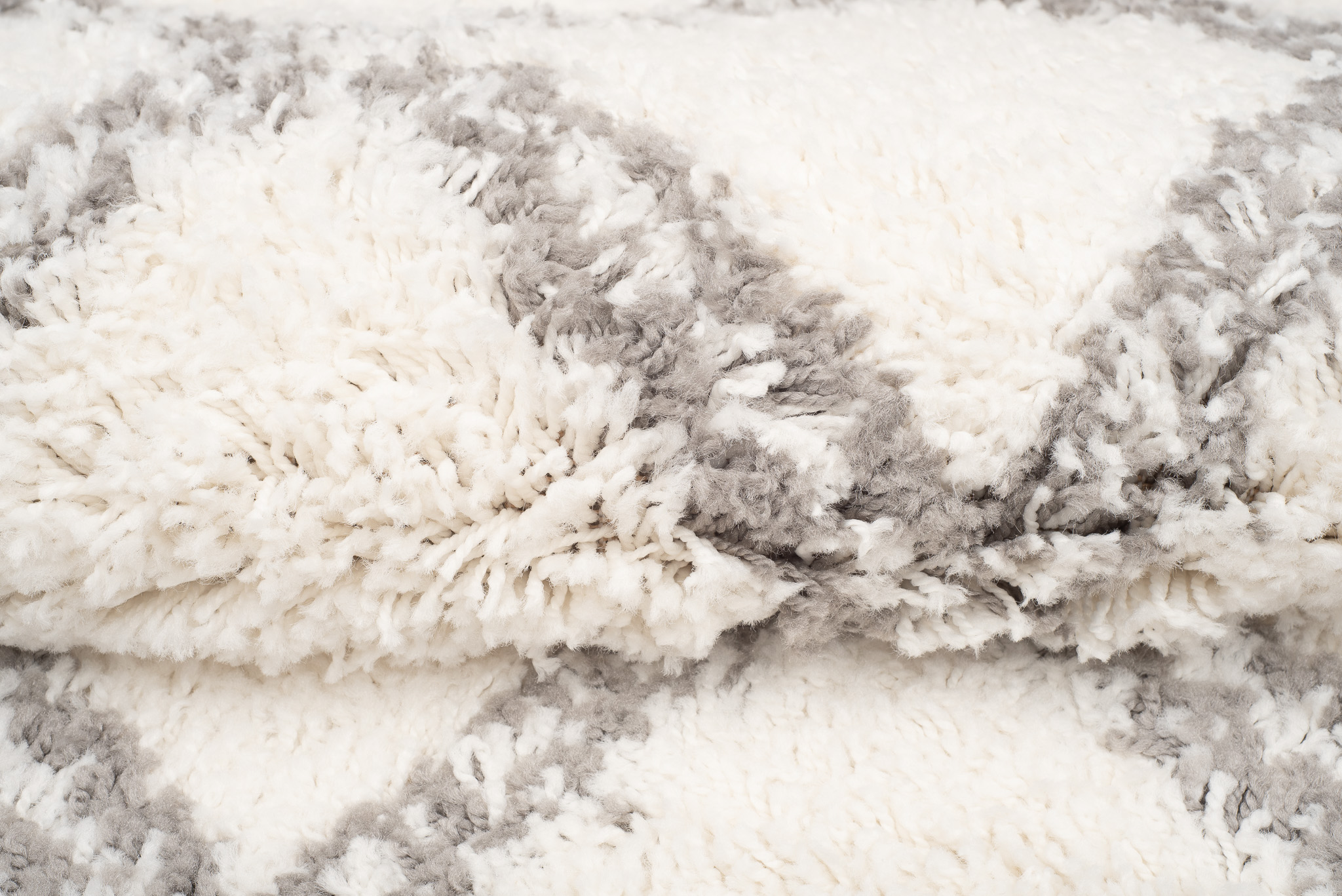 Tappeto Boho con Frange Crema a Scacchiera Shaggy