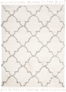 Tappeto Boho con Frange Crema Marocchino Trifoglio