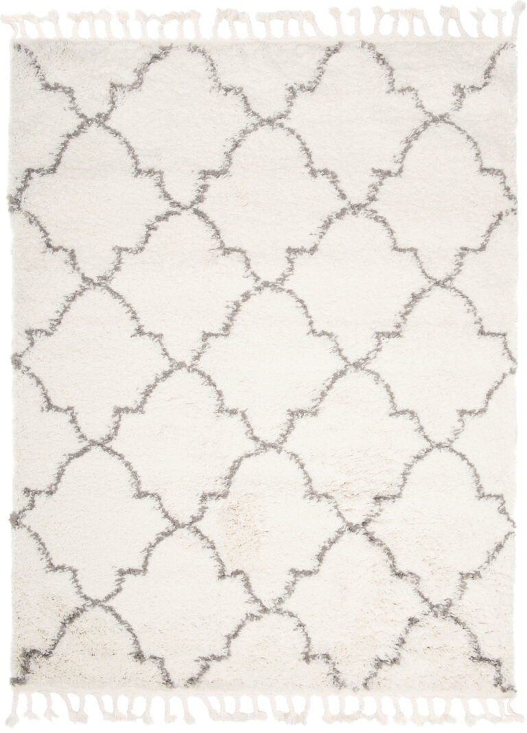 Tappeto Boho con Frange Crema Marocchino Trifoglio