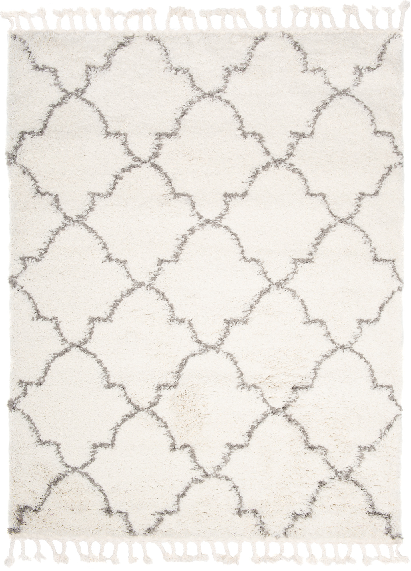 Tappeto Boho con Frange Crema Marocchino Trifoglio