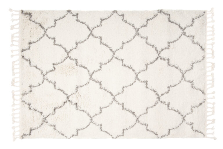 Tappeto Boho con Frange Crema Marocchino Trifoglio