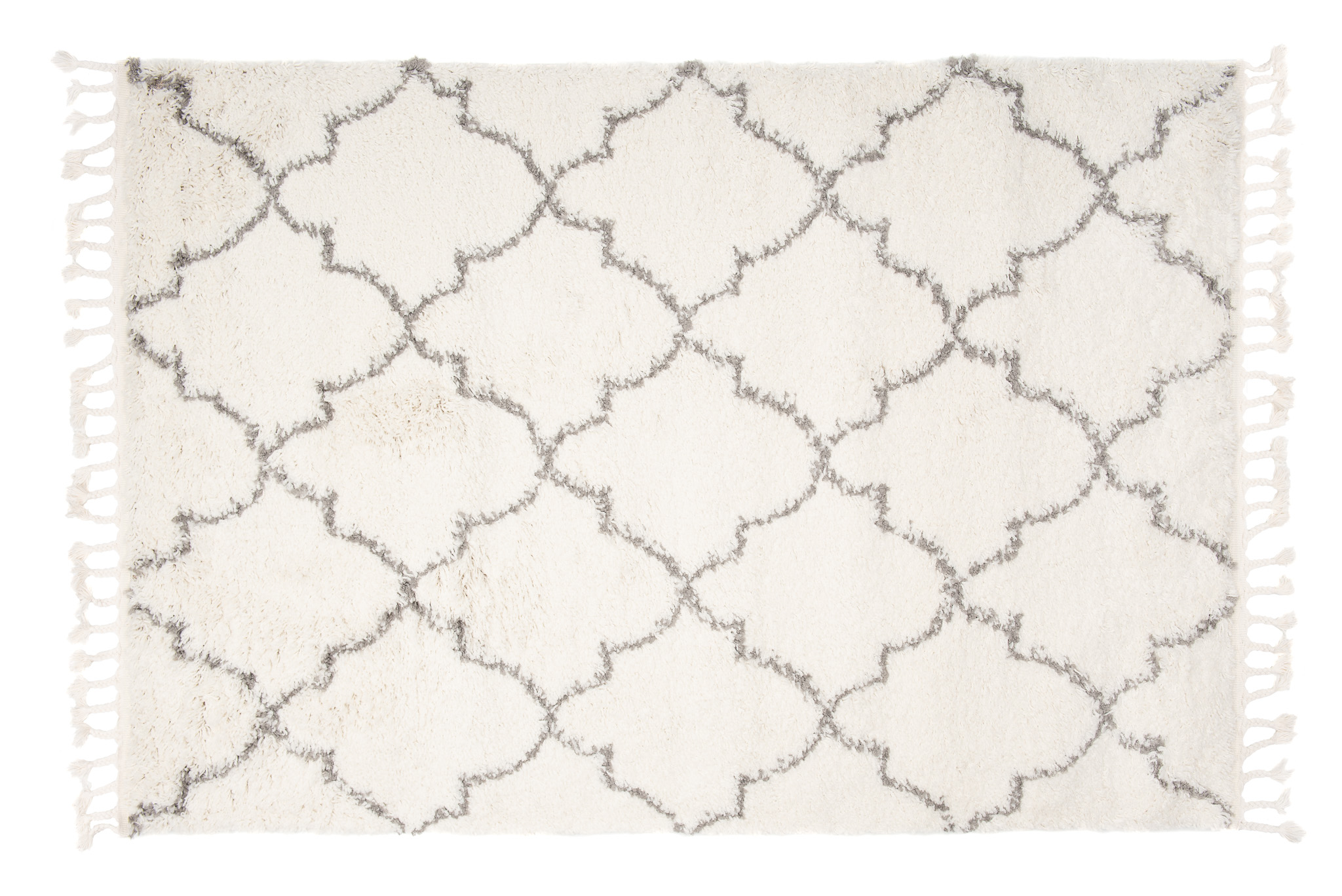 Tappeto Boho con Frange Crema Marocchino Trifoglio