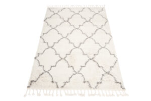 Tappeto Boho con Frange Crema Marocchino Trifoglio