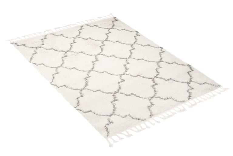 Tappeto Boho con Frange Crema Marocchino Trifoglio