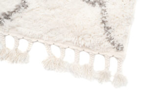 Tappeto Boho con Frange Crema Marocchino Trifoglio