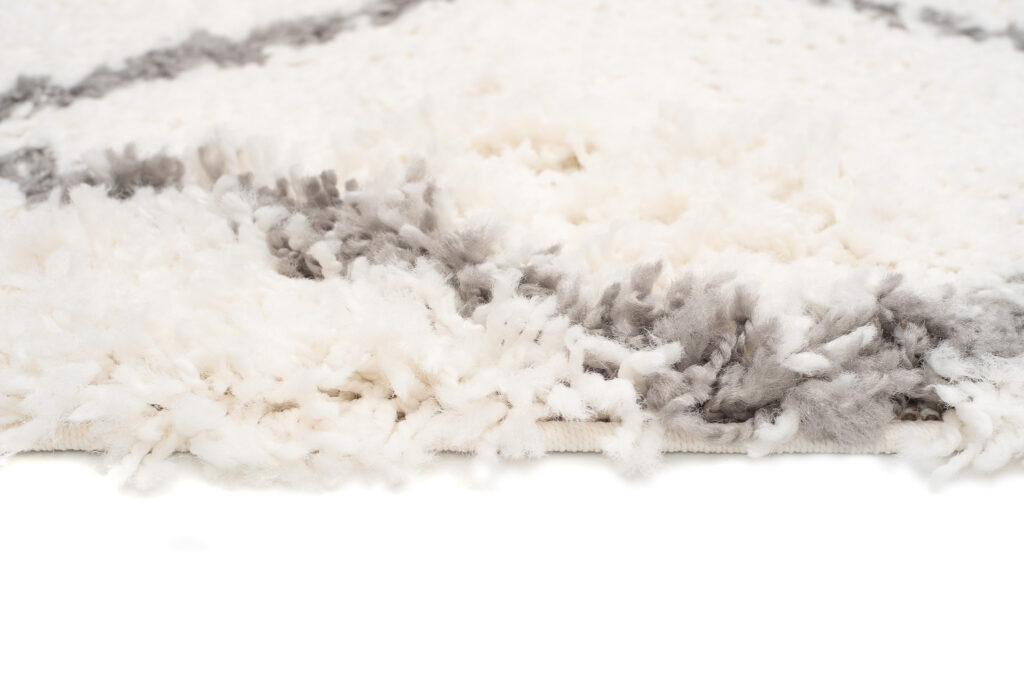Tappeto Boho con Frange Crema Rombi Shaggy