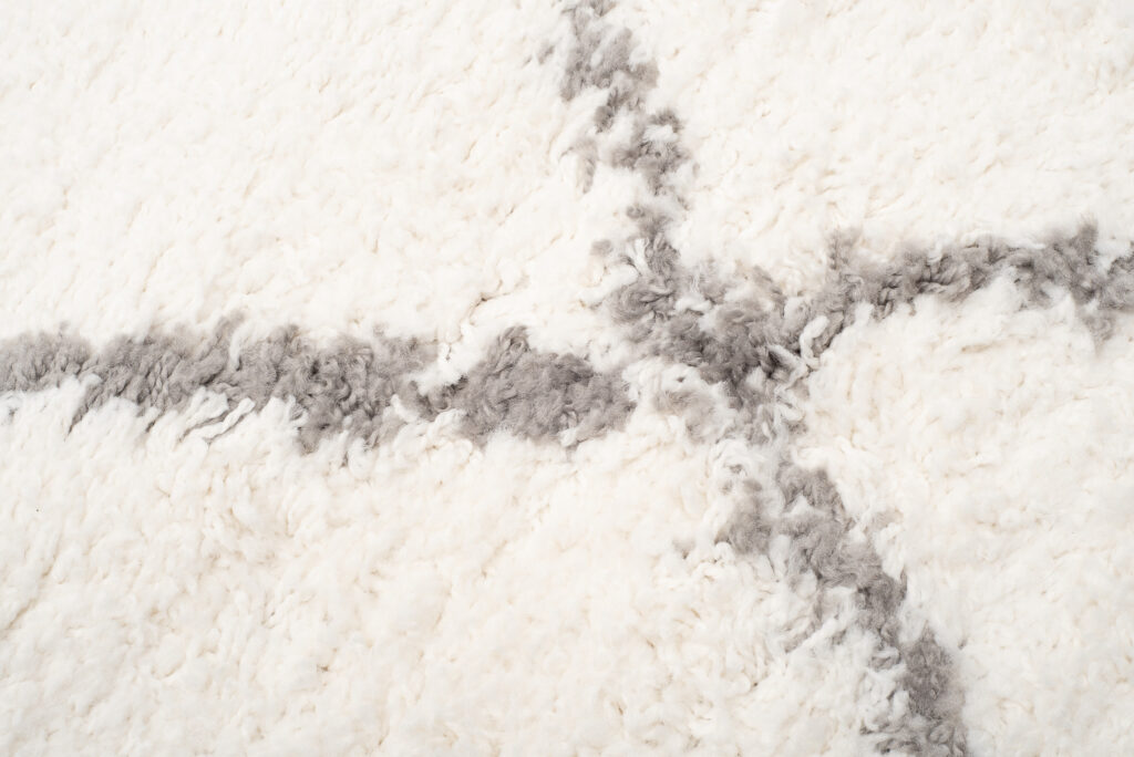 Tappeto Boho con Frange Crema Rombi Shaggy