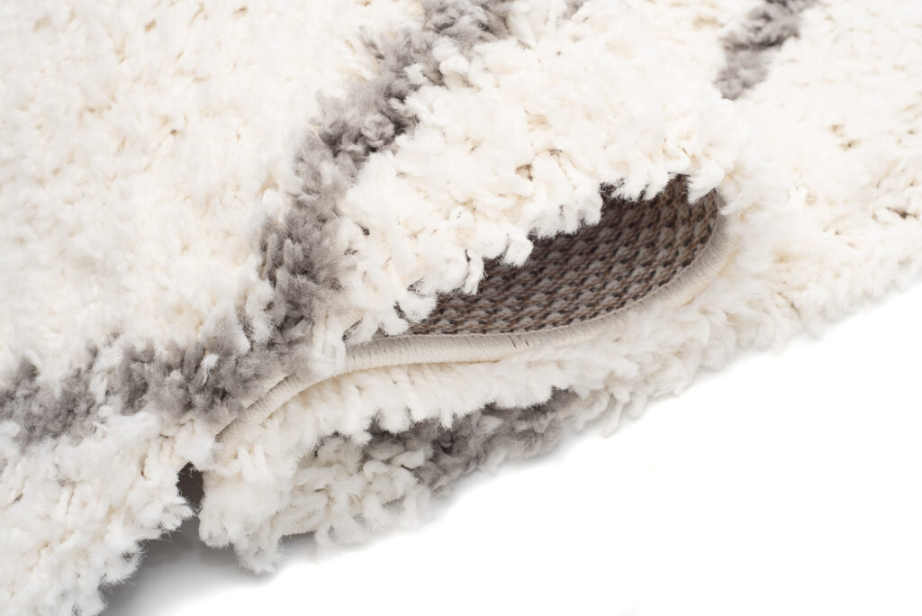Tappeto Boho con Frange Crema Rombi Shaggy
