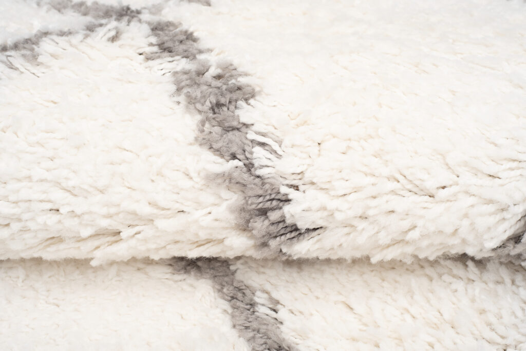 Tappeto Boho con Frange Crema Rombi Shaggy