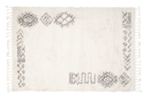 Tappeto Boho con Frange Crema Etnico Shaggy