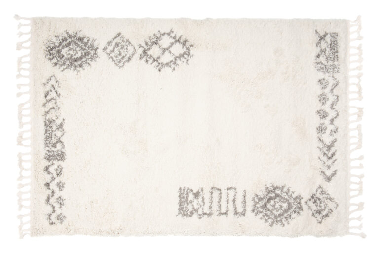 Tappeto Boho con Frange Crema Etnico Shaggy