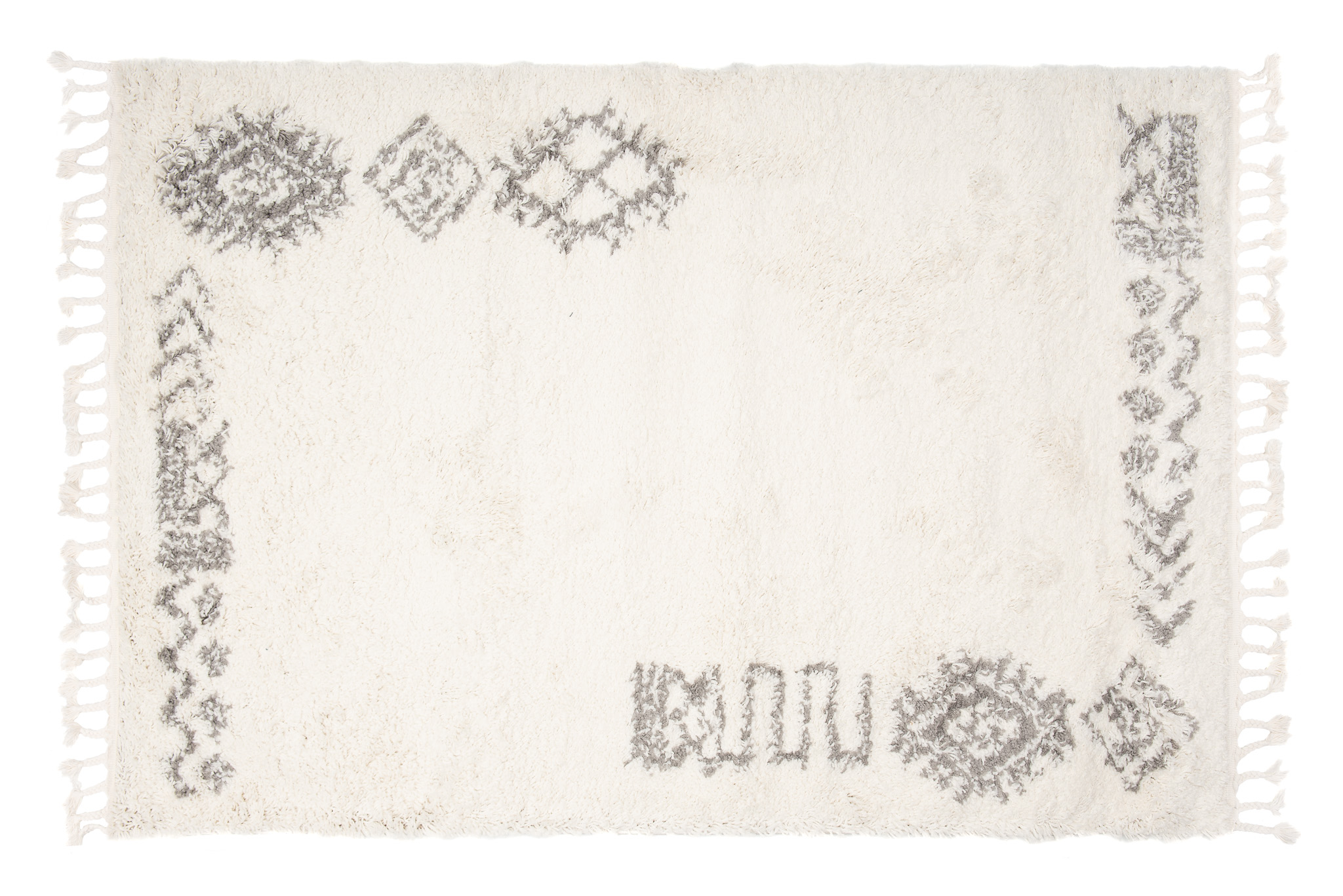 Tappeto Boho con Frange Crema Etnico Shaggy