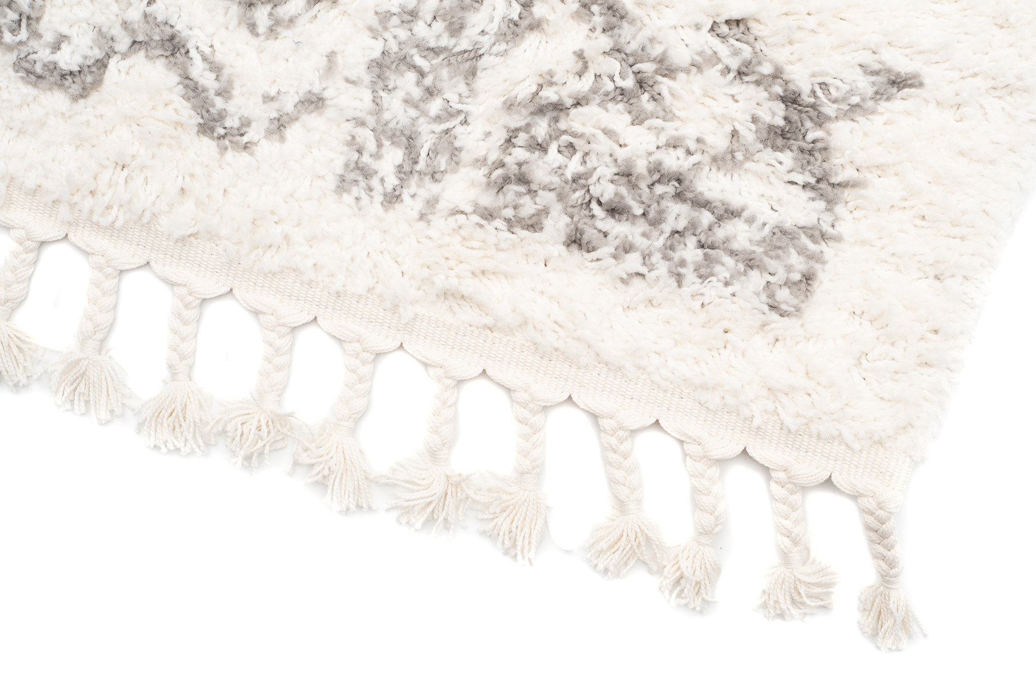 Tappeto Boho con Frange Crema Etnico Shaggy