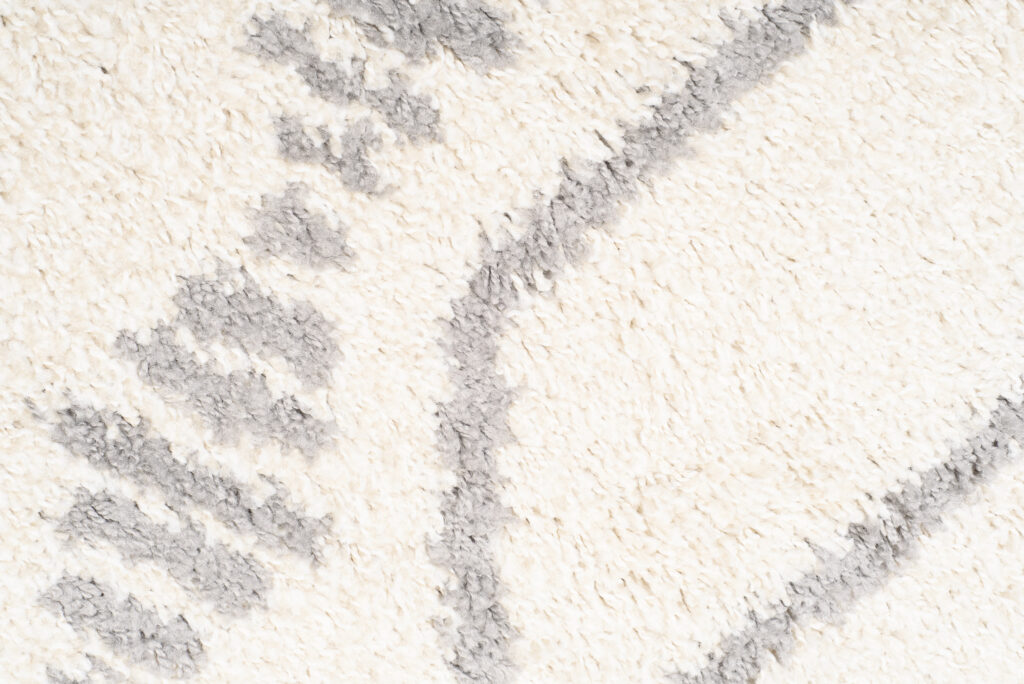Tappeto Boho Rotondo Crema Rombi Shaggy