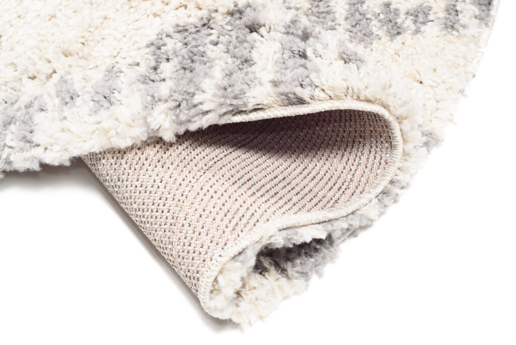 Tappeto Boho Rotondo Crema Rombi Shaggy