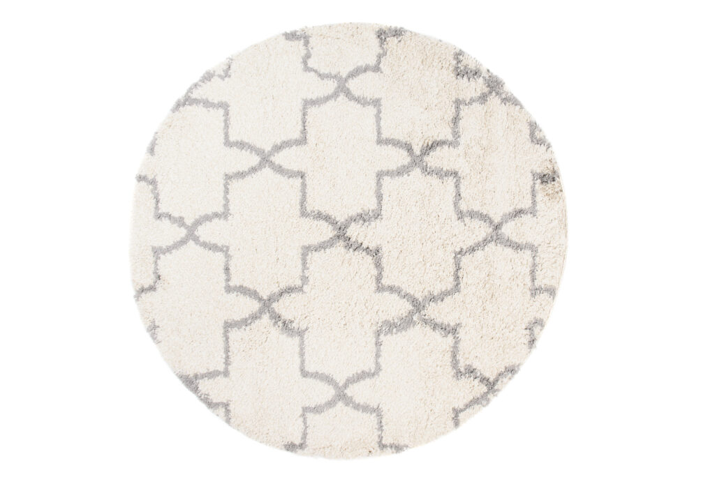 Tappeto Boho Rotondo Crema Marocchino Trifoglio