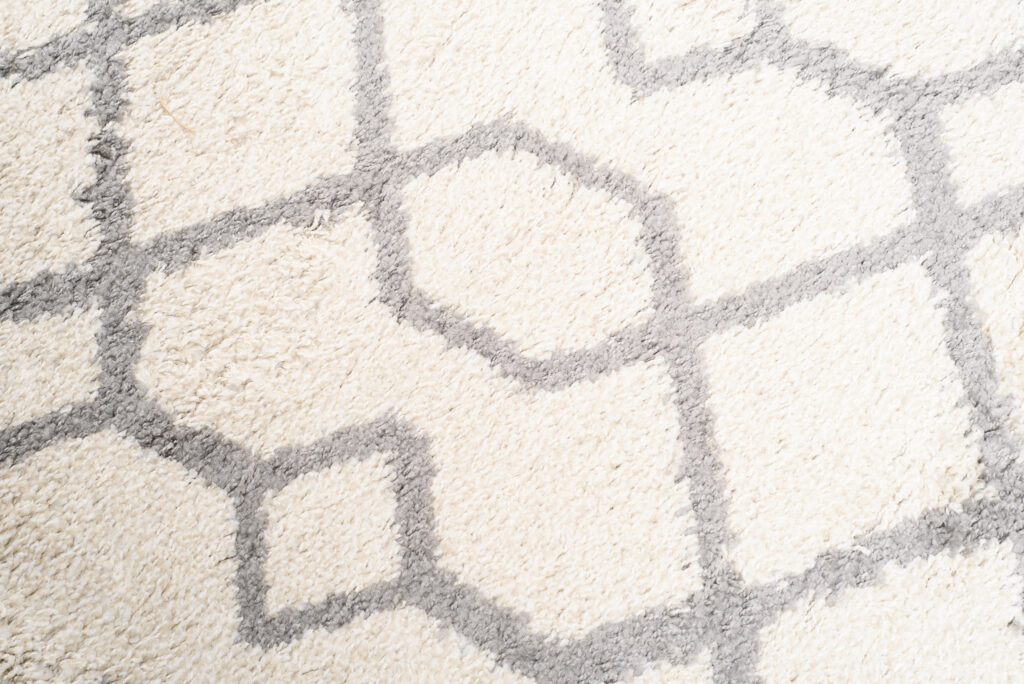 Tappeto Boho Rotondo Crema Geometrico Shaggy