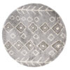 Tappeto Boho Rotondo Grigio Etnico Shaggy