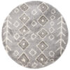Tappeto Boho Rotondo Grigio Etnico Shaggy