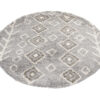 Tappeto Boho Rotondo Grigio Etnico Shaggy