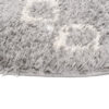 Tappeto Boho Rotondo Grigio Etnico Shaggy