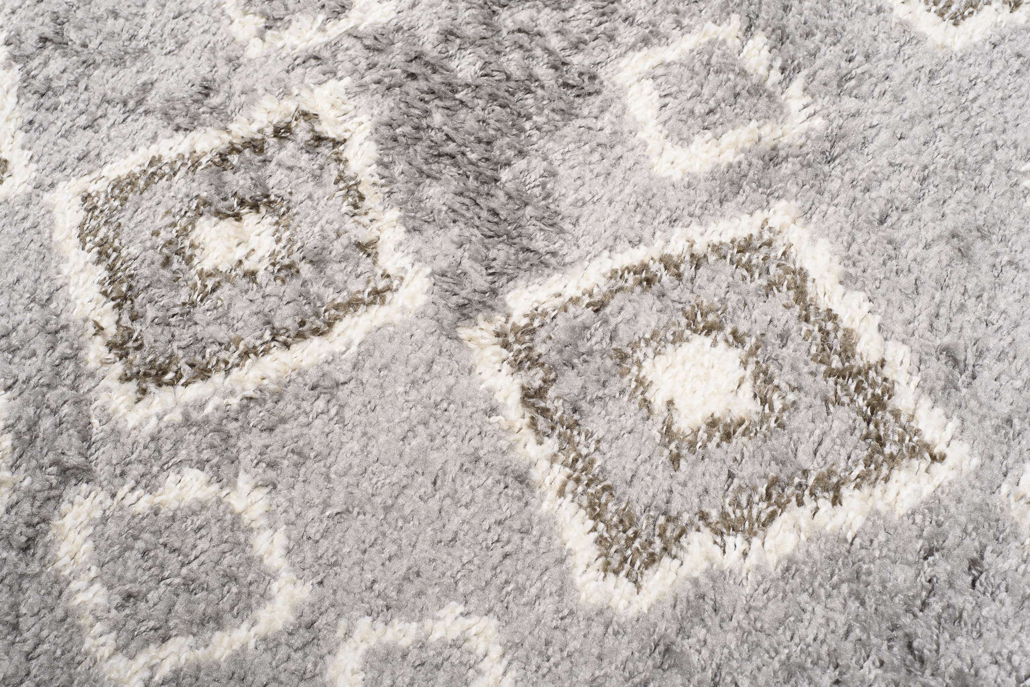 Tappeto Boho Rotondo Grigio Etnico Shaggy