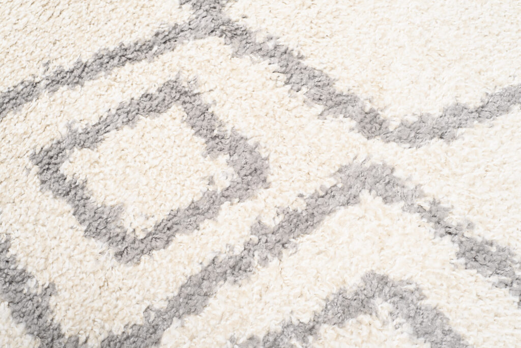 Tappeto Boho Rotondo Crema ZigZag Shaggy