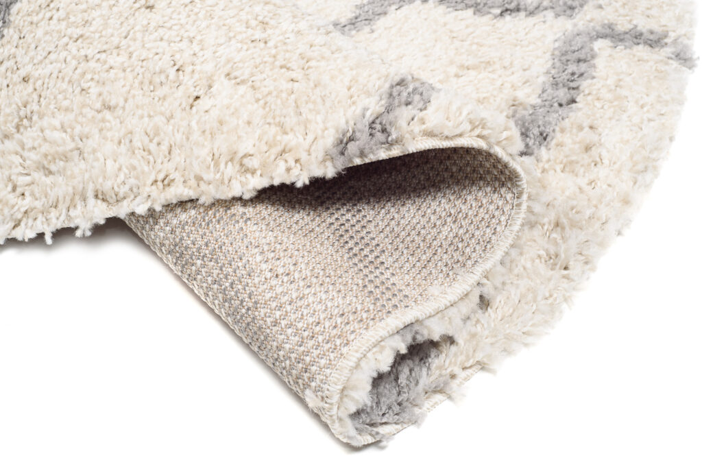 Tappeto Boho Rotondo Crema ZigZag Shaggy