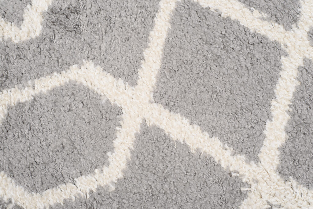 Tappeto Boho Rotondo Grigio Geometrico Shaggy