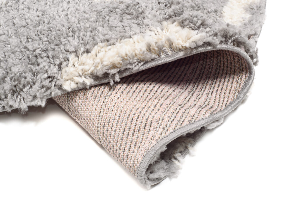 Tappeto Boho Rotondo Grigio Geometrico Shaggy