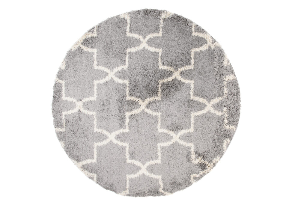 Tappeto Boho Rotondo Grigio Marocchino Trifoglio