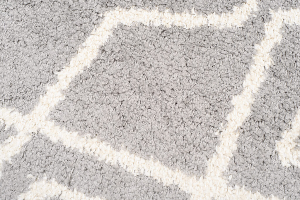 Tappeto Boho Rotondo Grigio ZigZag Shaggy