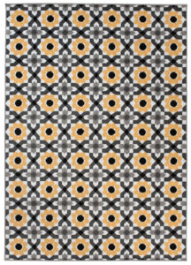 Tappeto Maya Grigio Giallo Floreale Mosaico