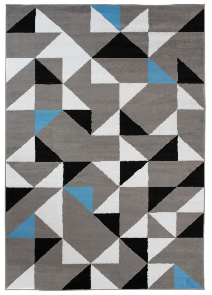 Tappeto Maya Grigio Blu Triangoli