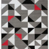 Tappeto Maya Grigio Rosso Triangoli