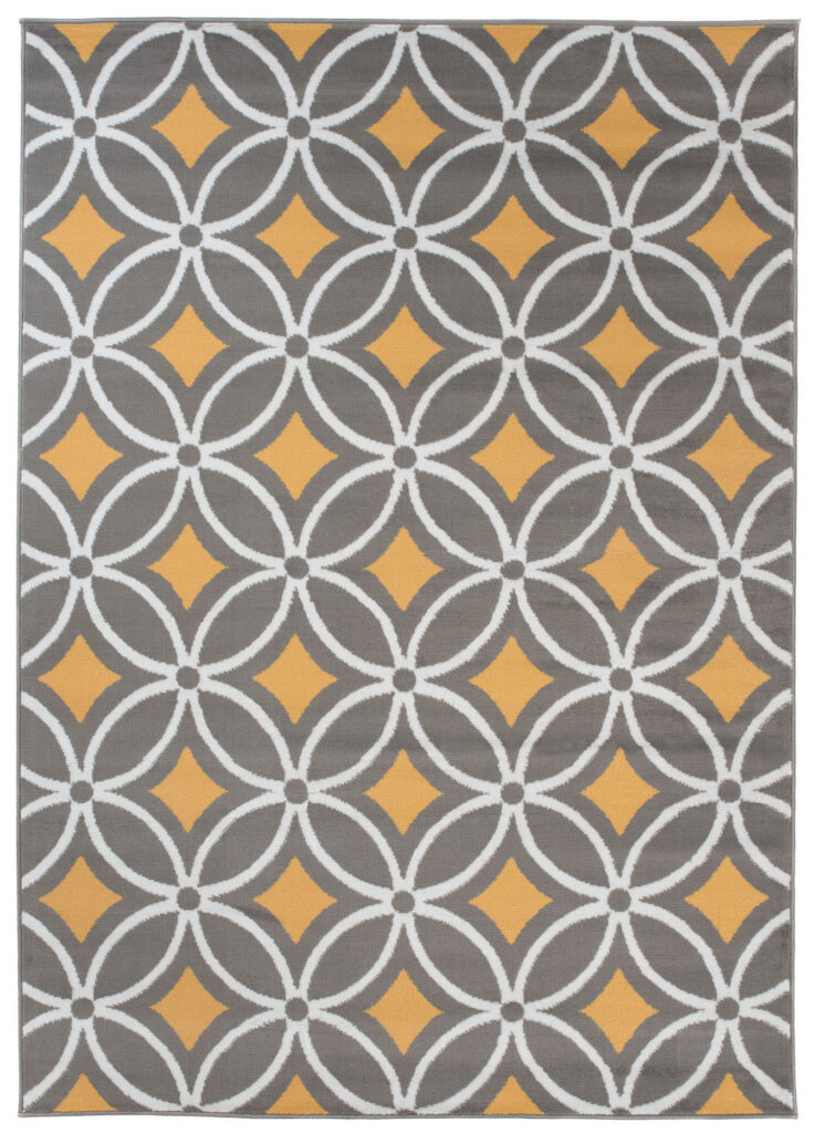 Tappeto Maya Grigio Giallo Geometrico Mosaico
