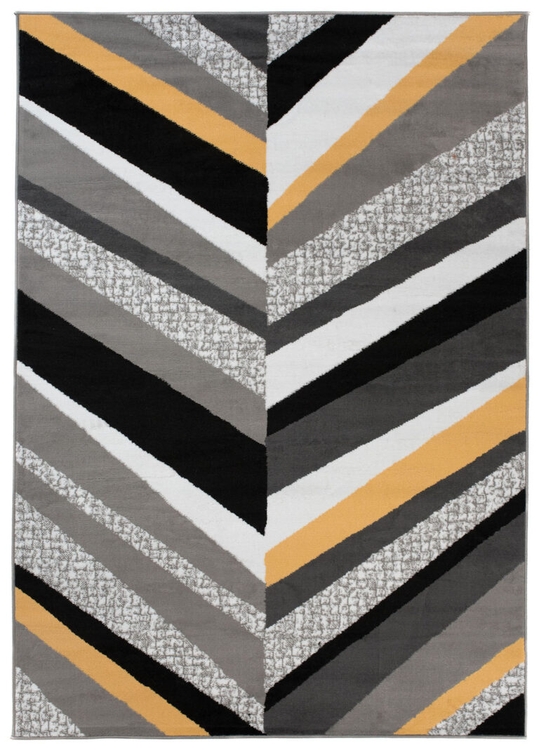 Tappeto Maya Grigio Giallo Geometrico Linee