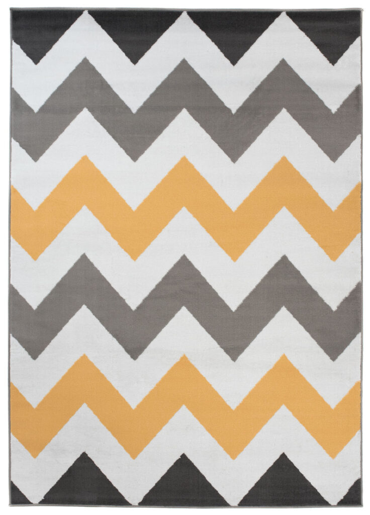 Tappeto Maya Grigio Giallo Geometrico Zigzag