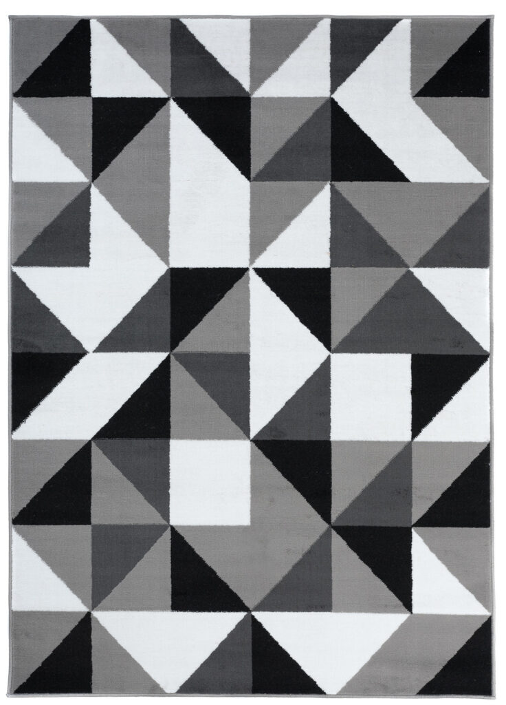 Tappeto Luxury Grigio Nero Quadrati Triangoli