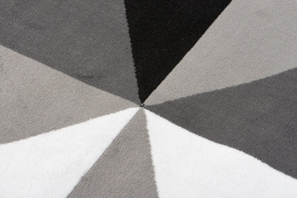 Tappeto Maya Grigio Bianco Trapezi Quadrati