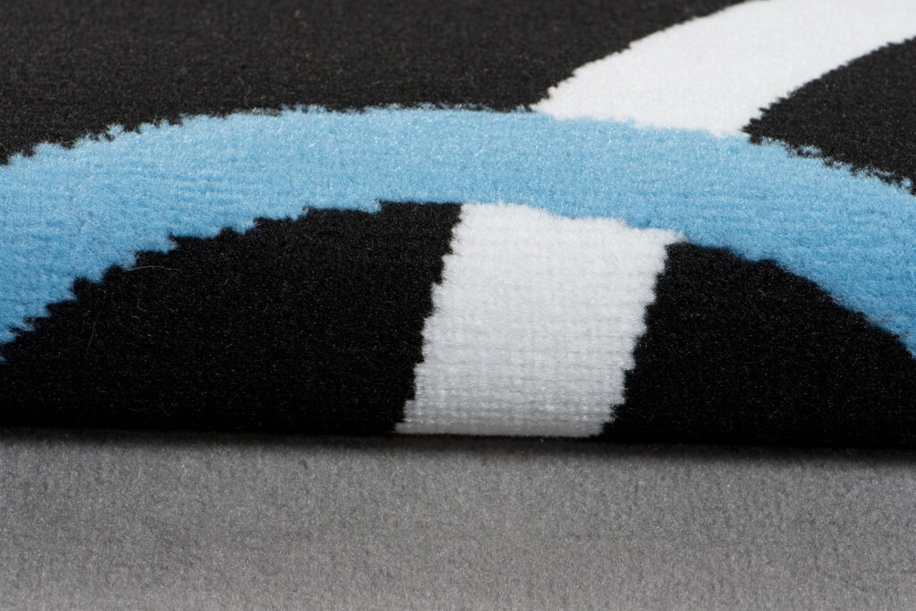 Tappeto Maya Grigio Blu Geometrico a Cerchi