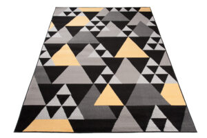 Tappeto Maya Grigio Giallo Geometrico Triangoli