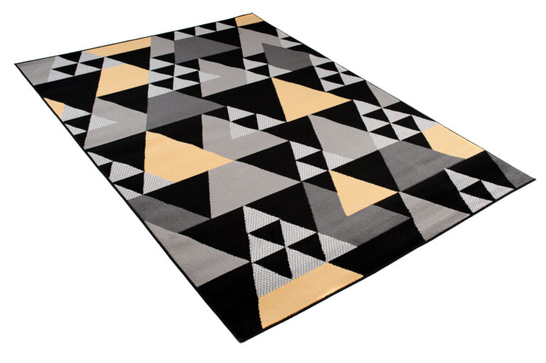 Tappeto Maya Grigio Giallo Geometrico Triangoli