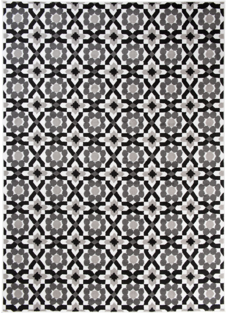 Tappeto Maya Grigio Floreale Mosaico