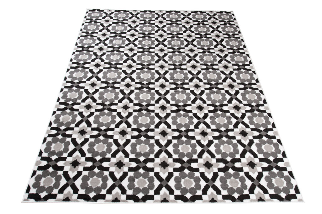 Tappeto Maya Grigio Floreale Mosaico