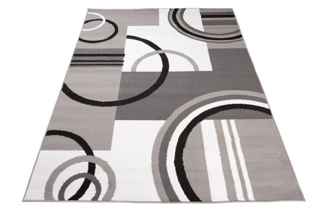 Tappeto Maya Grigio Bianco Geometrico Cerchi